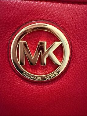 Michael Kors Fulton Red Leather Crossbody Bag NWT